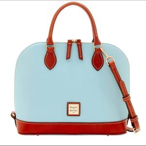 Pale Blue Pebble Grain Dooney & Bourke Zip Zip Purse